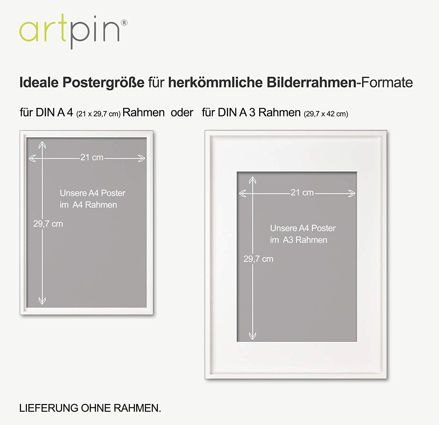 artpin® 4er Set Poster Kinderzimmer - A4 Bilder Babyzimmer - Deko Junge Mädchen