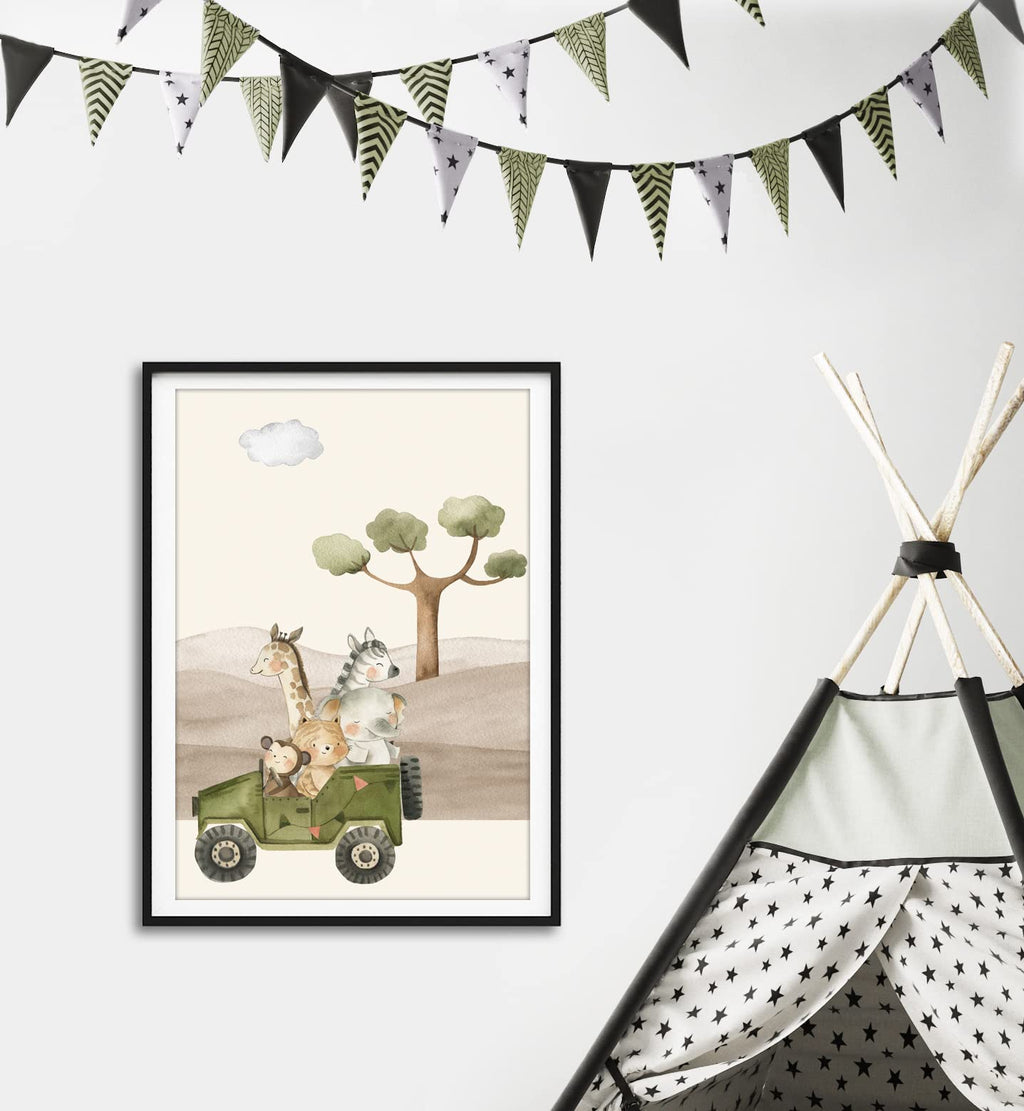 artpin® 8er Set Poster Kinderzimmer - A4 Bilder Babyzimmer - Deko Mädchen Junge