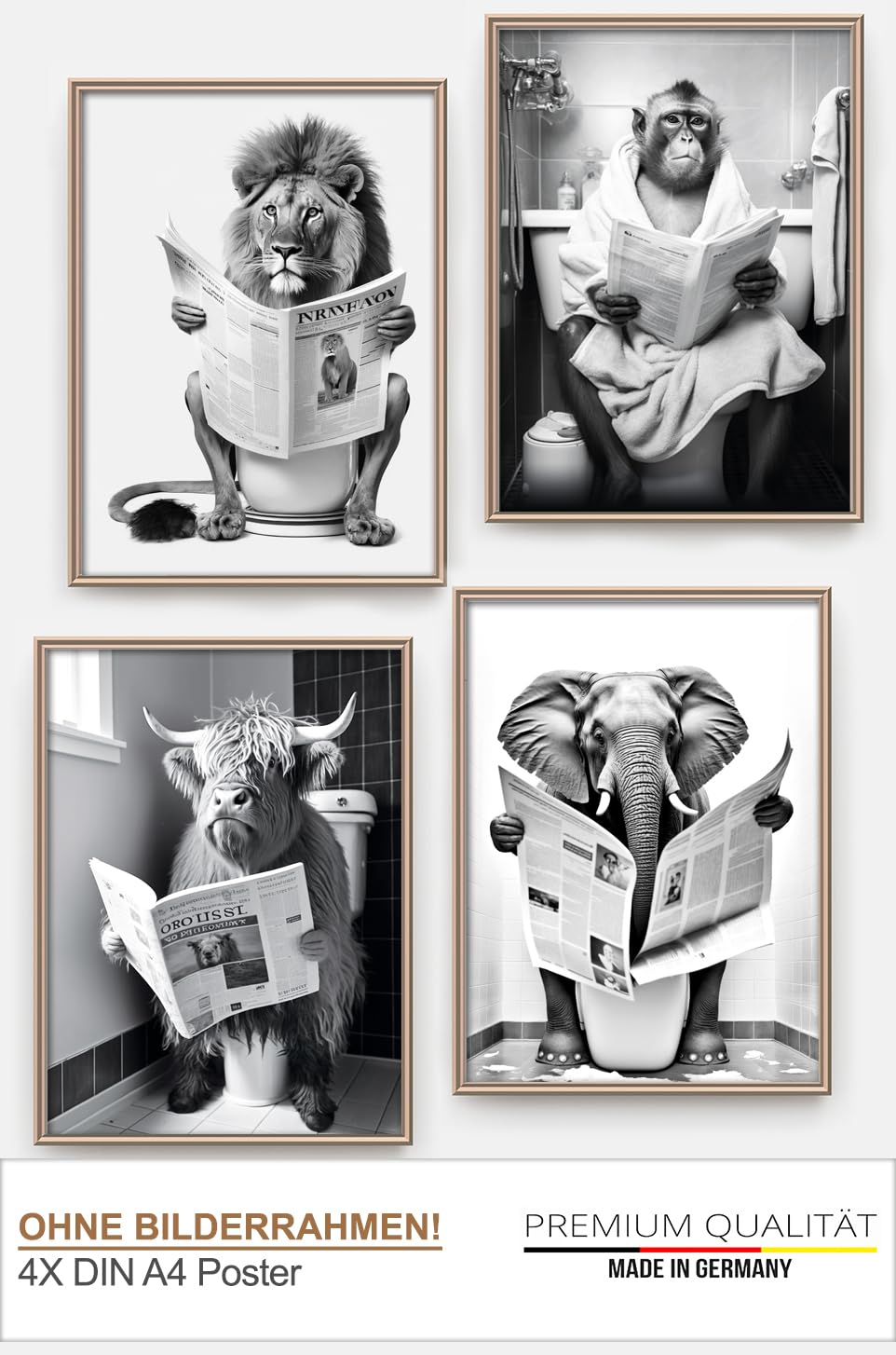 artpin® Badezimmer Poster – Lustige & moderne Wandbilder fürs WC und Bad