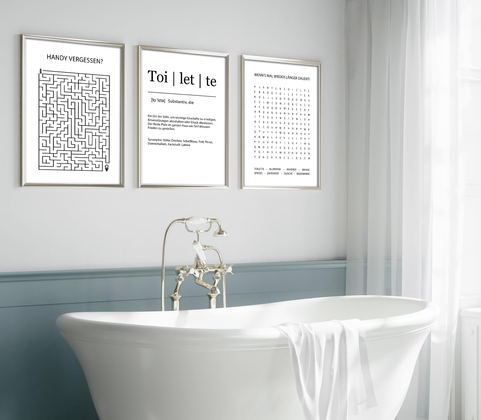 artpin® Badezimmer Poster – Lustige & moderne Wandbilder fürs WC und Bad