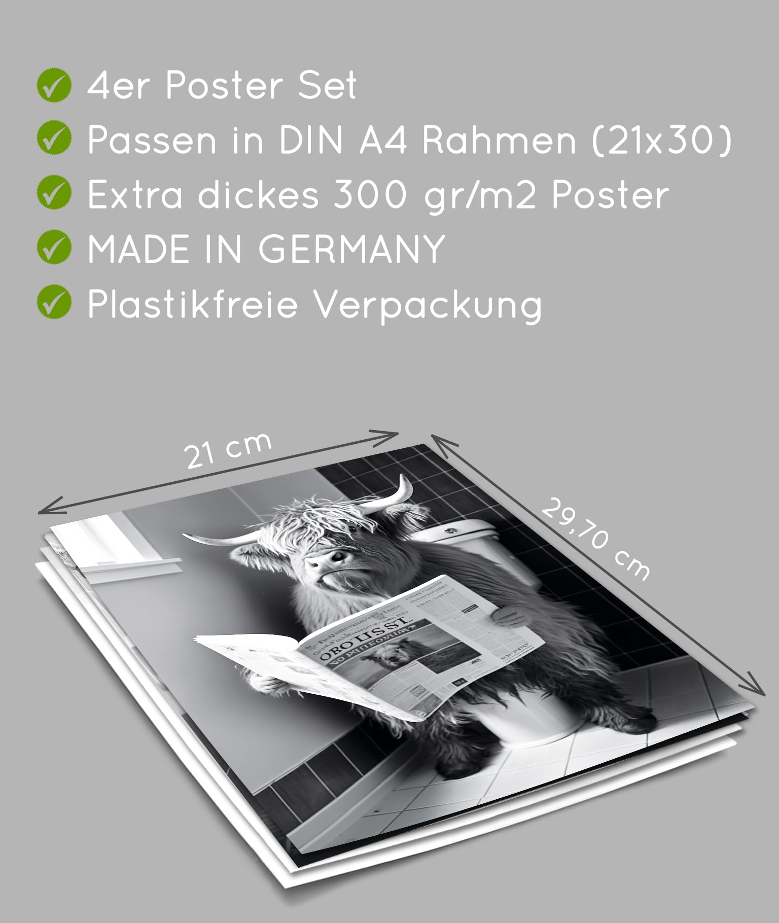 artpin® Badezimmer Poster – Lustige & moderne Wandbilder fürs WC und Bad