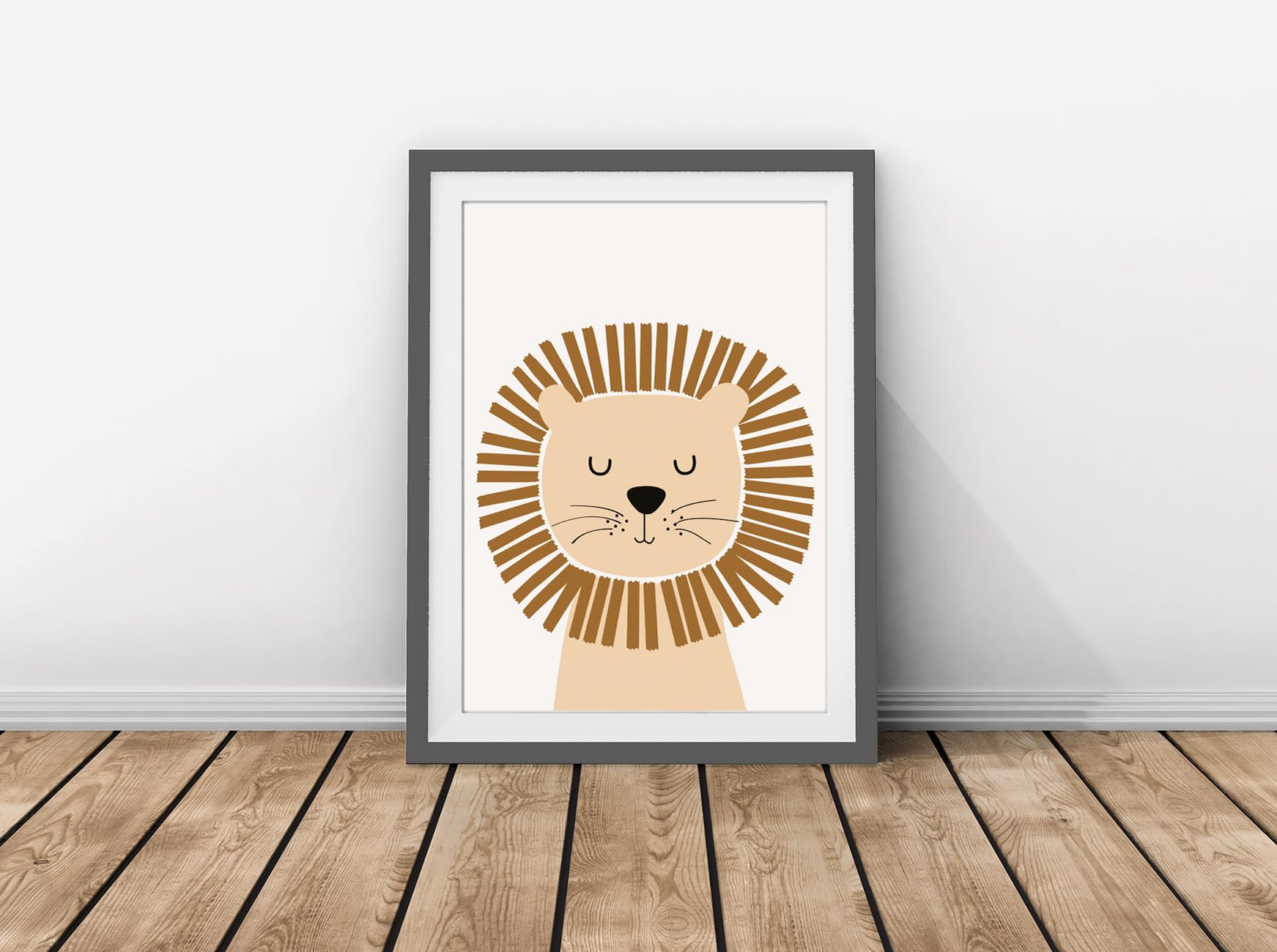 artpin® Poster Kinderzimmer, 6er Set Bilder Babyzimmer, Boho Safari Regenbogen A4 (K2)