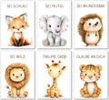 artpin® 8er Set Poster Kinderzimmer - A4 Bilder Babyzimmer - Deko Mädchen Junge