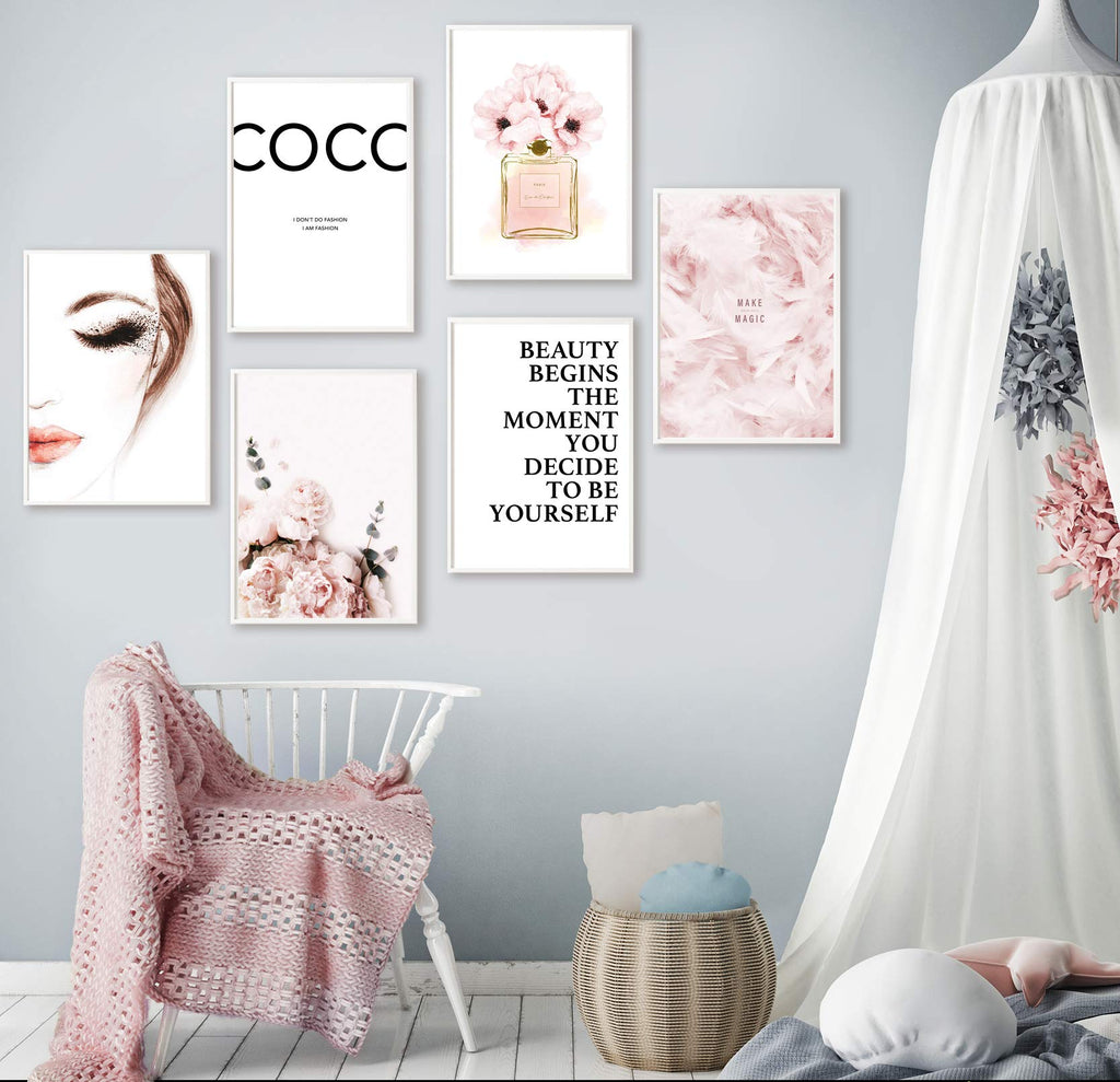 artpin® 6er Poster Set Wohnzimmer - Bilder Deko Schlafzimmer - Stilvolle Wandbilder - A4 ohne Bilderrahmen