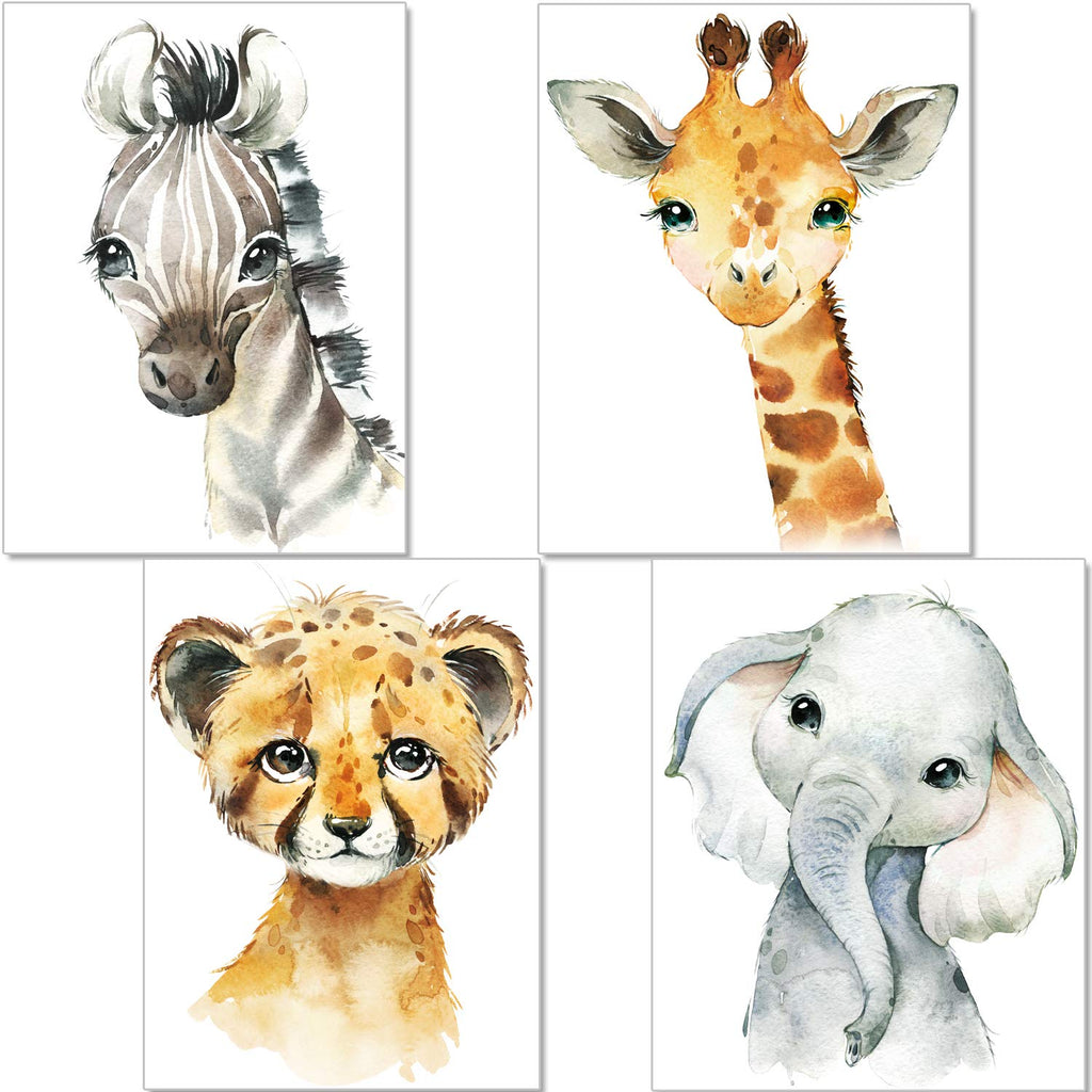 artpin® 4er Set Poster Kinderzimmer - A4 Bilder Babyzimmer - Deko Junge Mädchen
