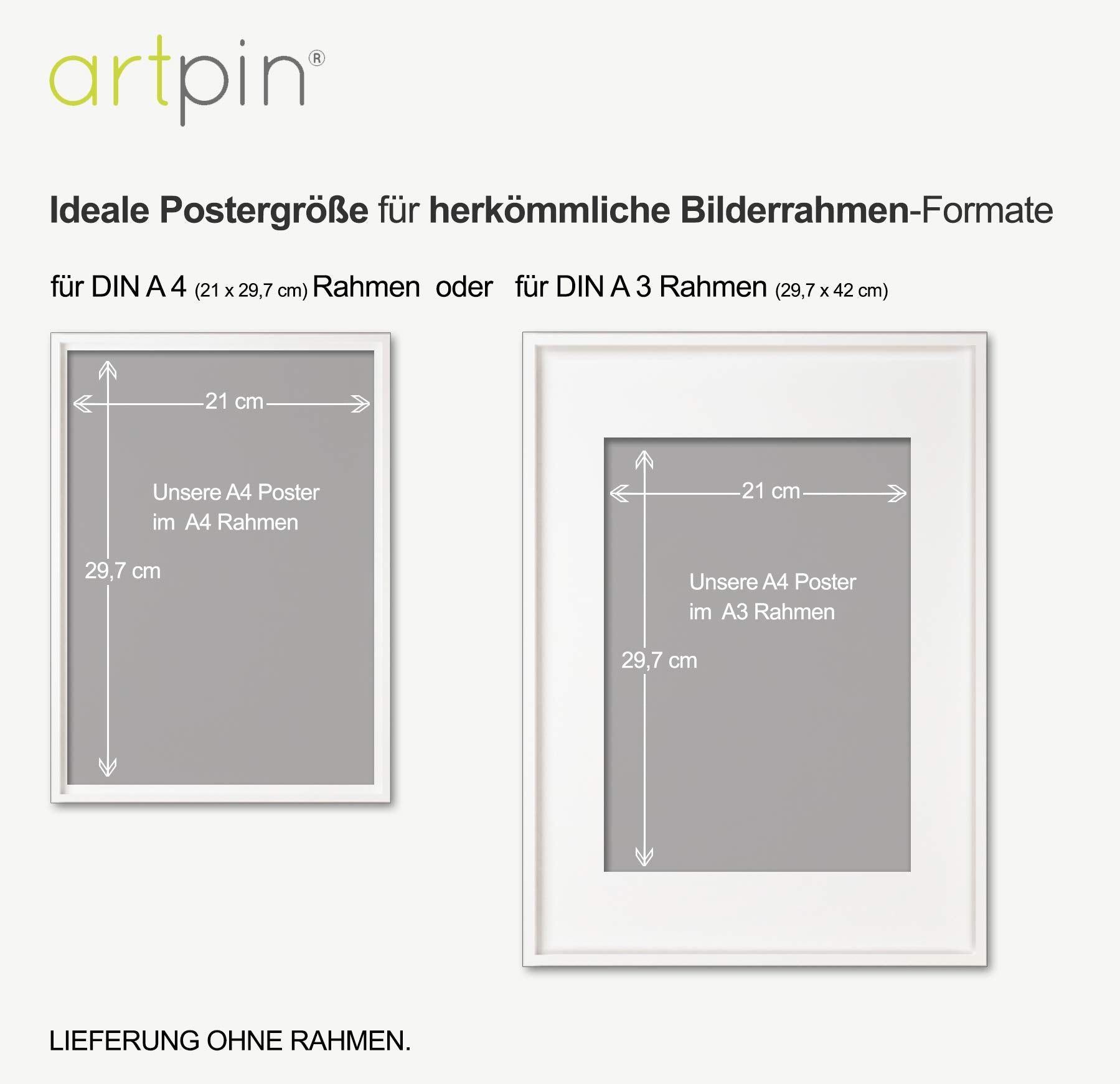 artpin® 6er Poster Set Wohnzimmer - Bilder Deko Schlafzimmer - Stilvolle Wandbilder - A4 ohne Bilderrahmen