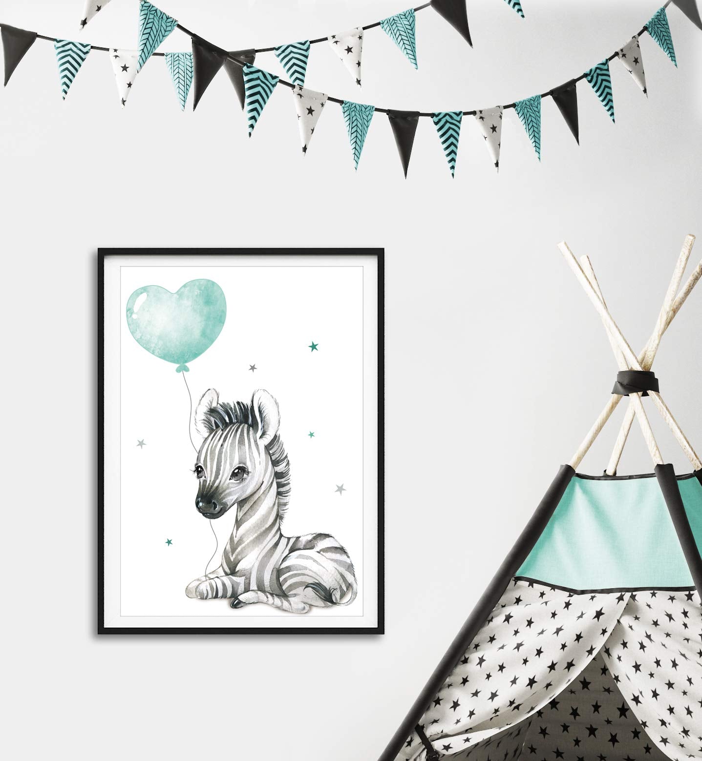 artpin® Poster Set DIN A3 Bilder Kinderzimmer Deko Mädchen Junge - Babyzimmer Bilderwand 4x A3 & 2x A4