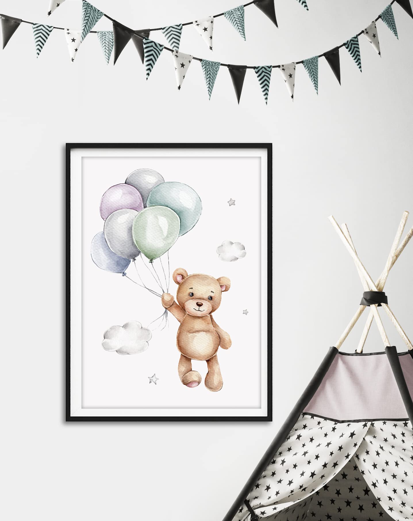 artpin® 8er Set Poster Kinderzimmer - A4 Bilder Babyzimmer - Deko Mädchen Junge