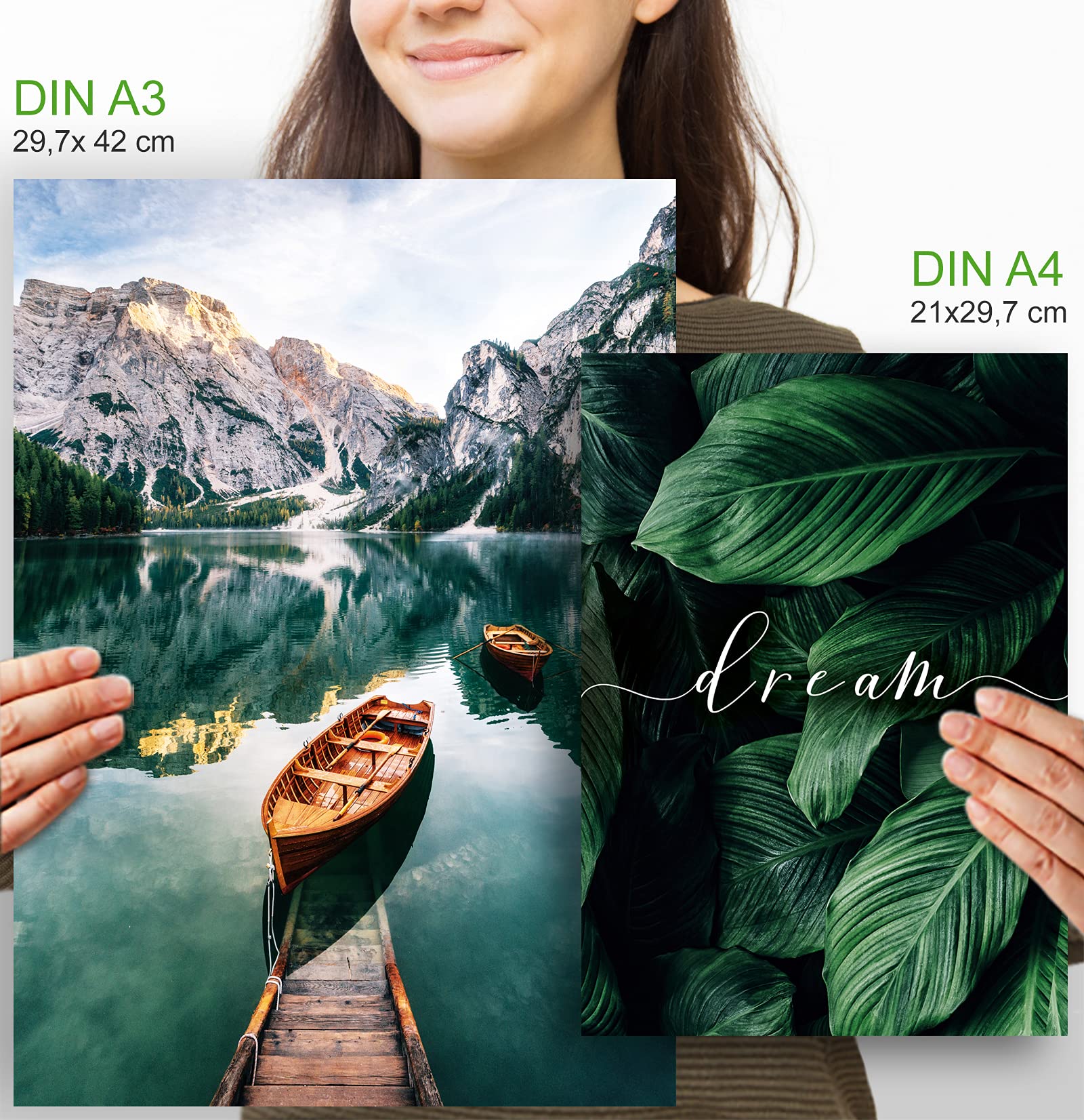 artpin® Moderne Poster Set - Bilder Wohnzimmer Deko Schlafzimmer - Bilderwand ohne Rahmen