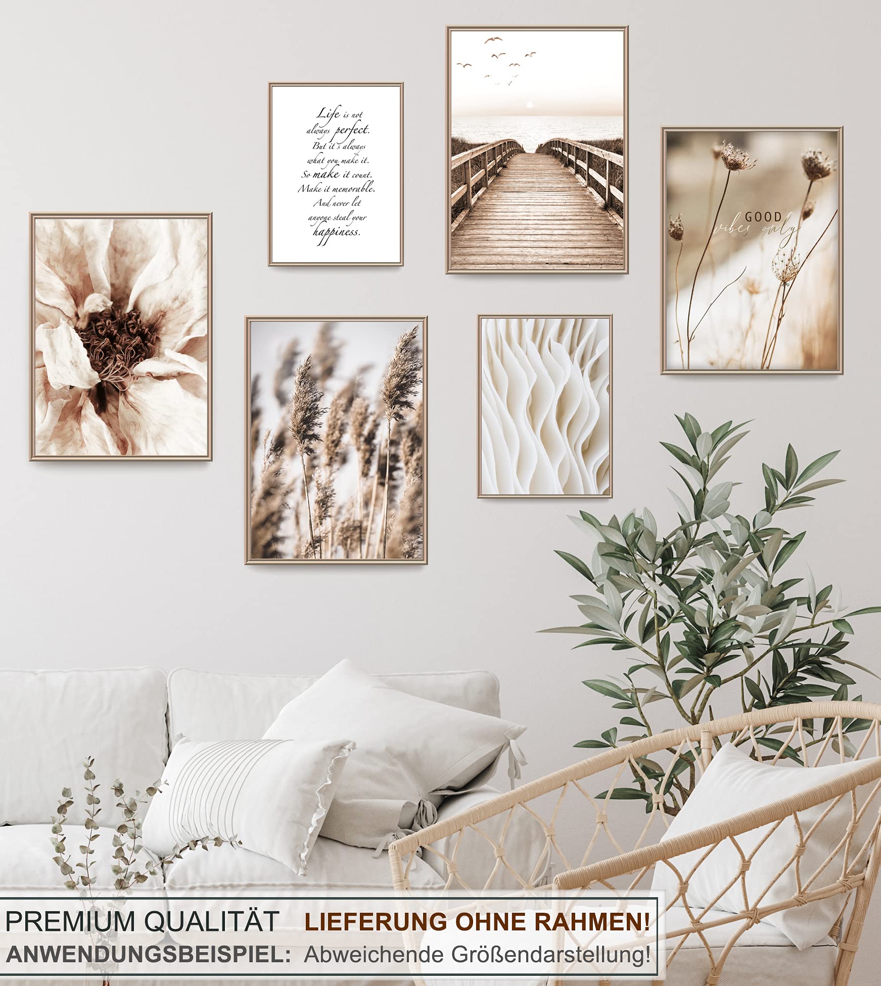 artpin® - Moderne Wandposter Set - Bilder Wohnzimmer Deko Schlafzimmer - ohne Rahmen