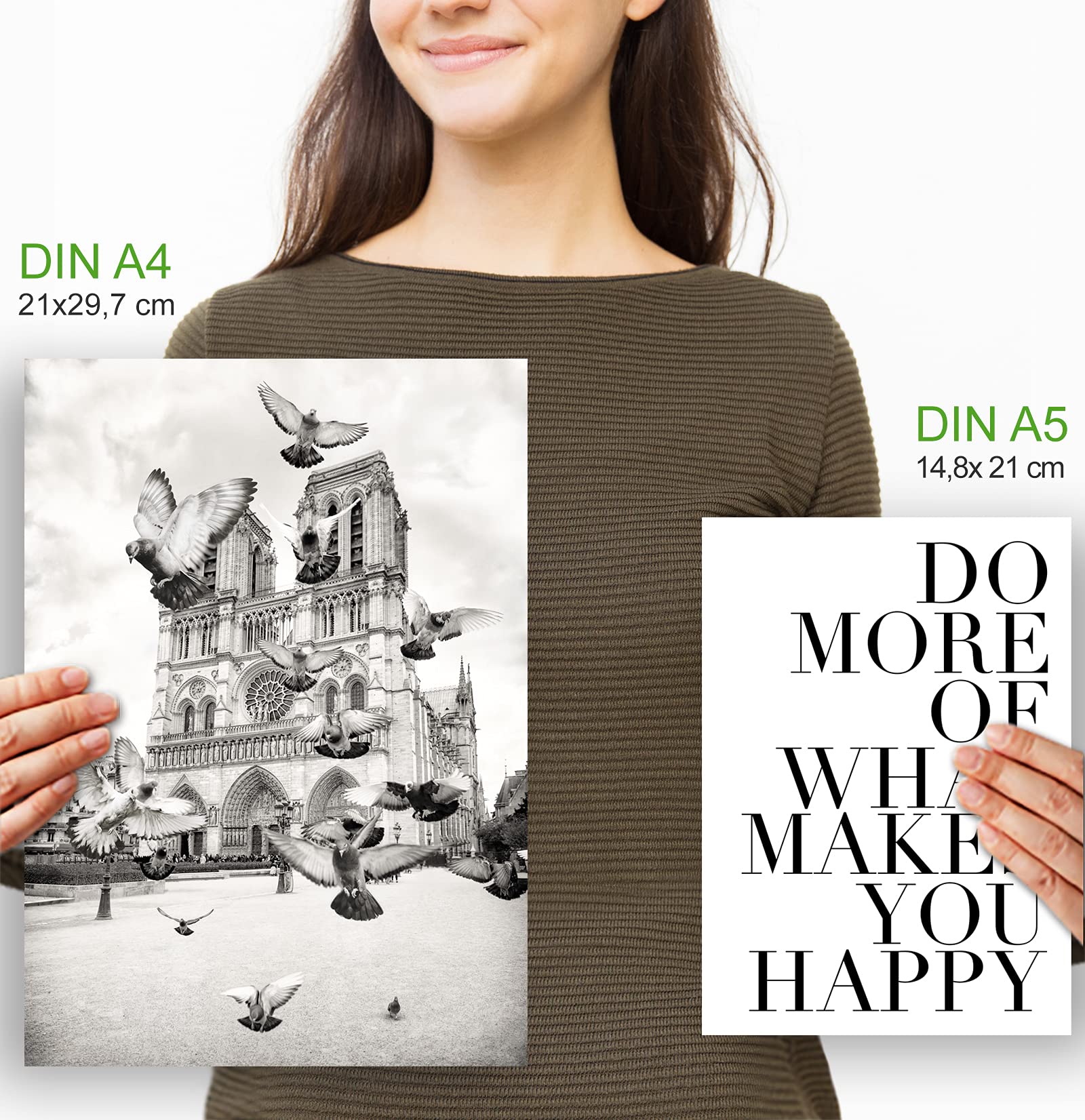 artpin® Moderne Poster Set - Bilder Wohnzimmer Deko Schlafzimmer - Bilderwand ohne Rahmen