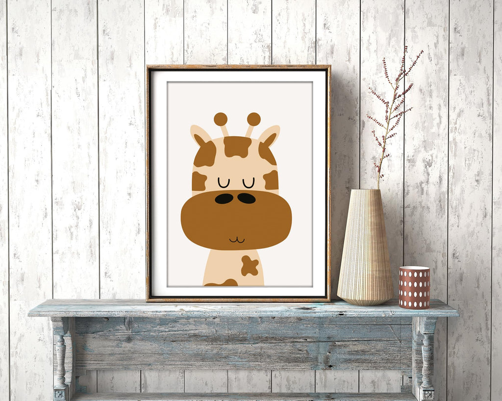 artpin® Poster Kinderzimmer, 6er Set Bilder Babyzimmer, Boho Safari Regenbogen A4 (K2)