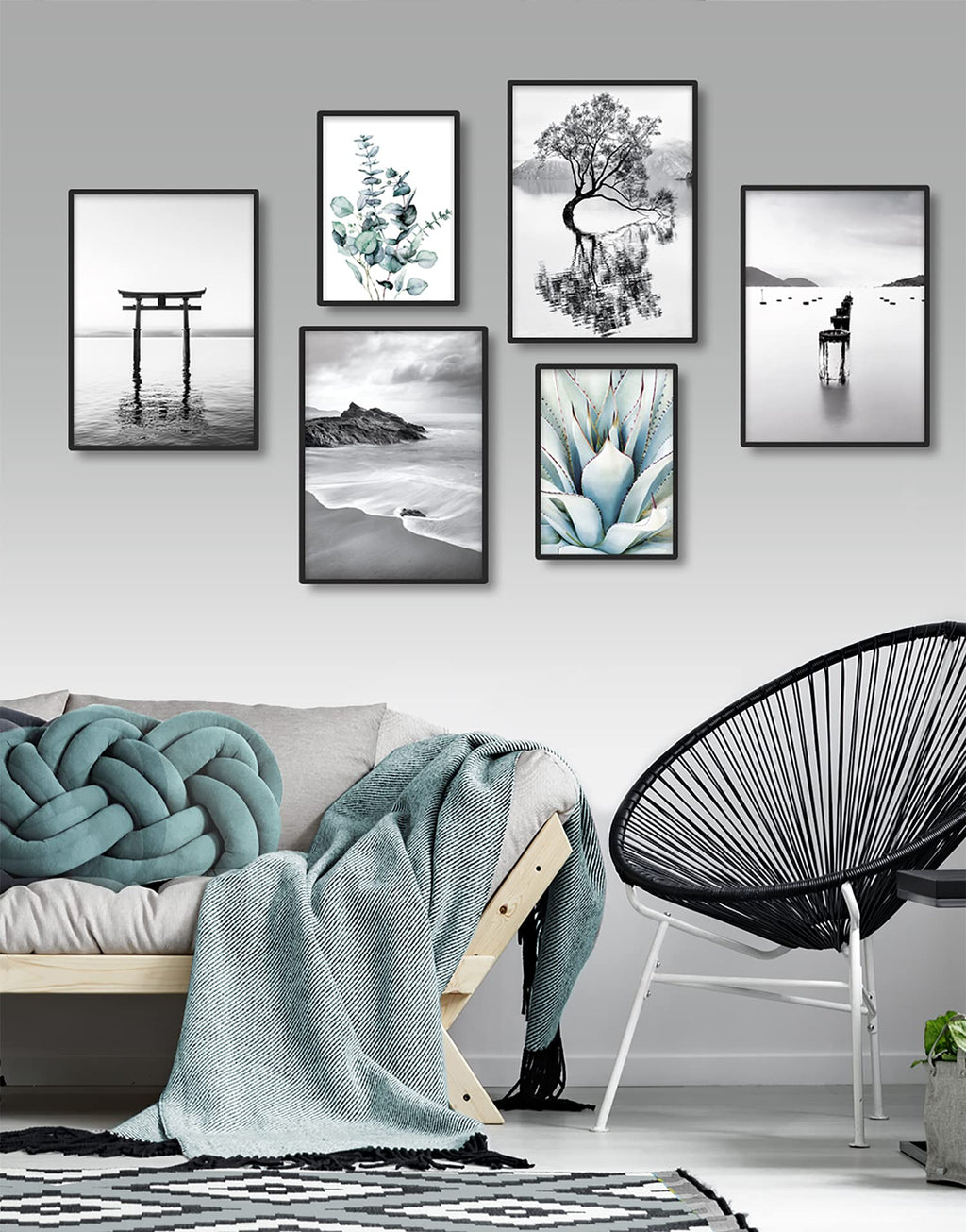 artpin® Moderne Poster Set - Bilder Wohnzimmer Deko Schlafzimmer - Bilderwand ohne Rahmen