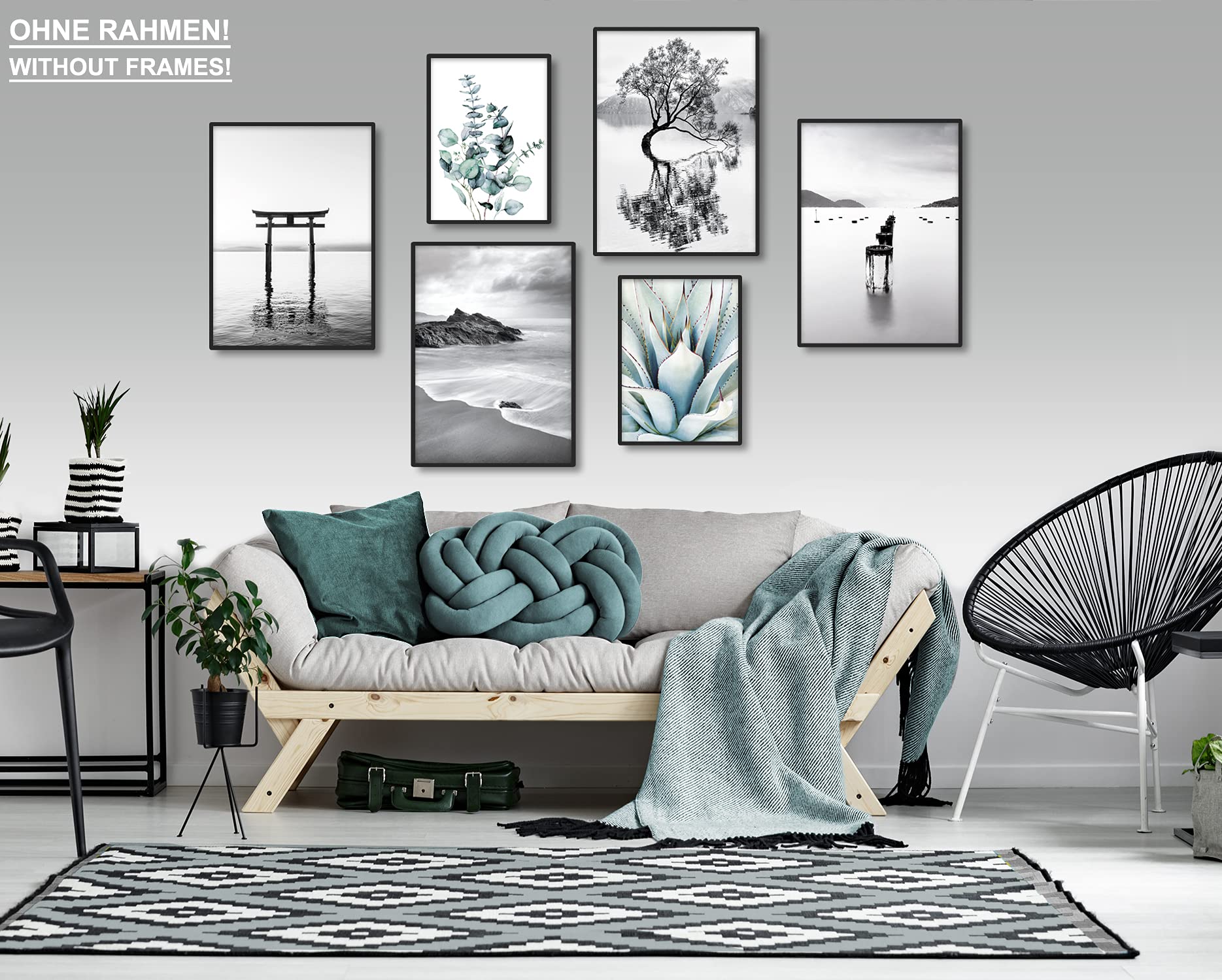 artpin® Moderne Poster Set - Bilder Wohnzimmer Deko Schlafzimmer - Bilderwand ohne Rahmen
