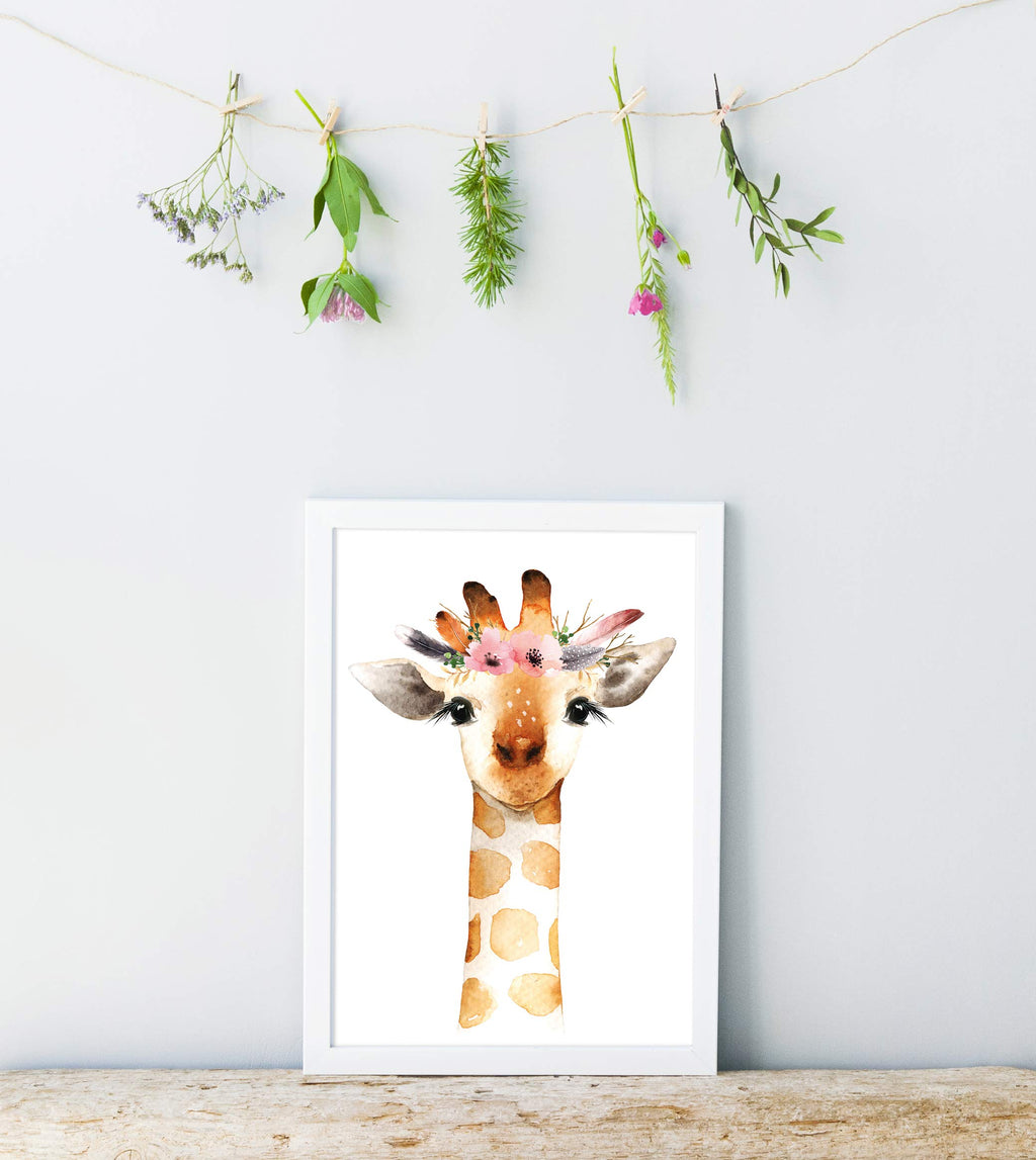 artpin® 6er Set Poster Kinderzimmer - A4 Bilder Babyzimmer - Boho Deko Mädchen Wandbilder P39