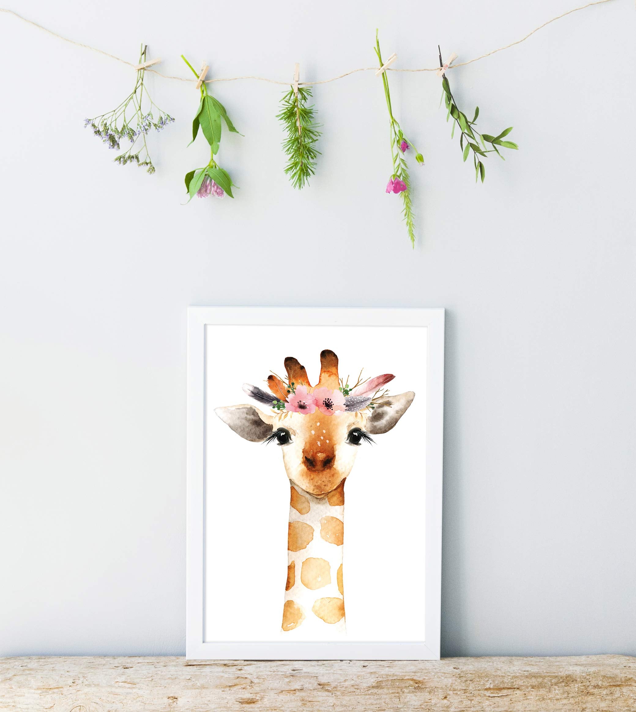 artpin® 6er Set Poster Kinderzimmer - A4 Bilder Babyzimmer - Boho Deko Mädchen Wandbilder P39