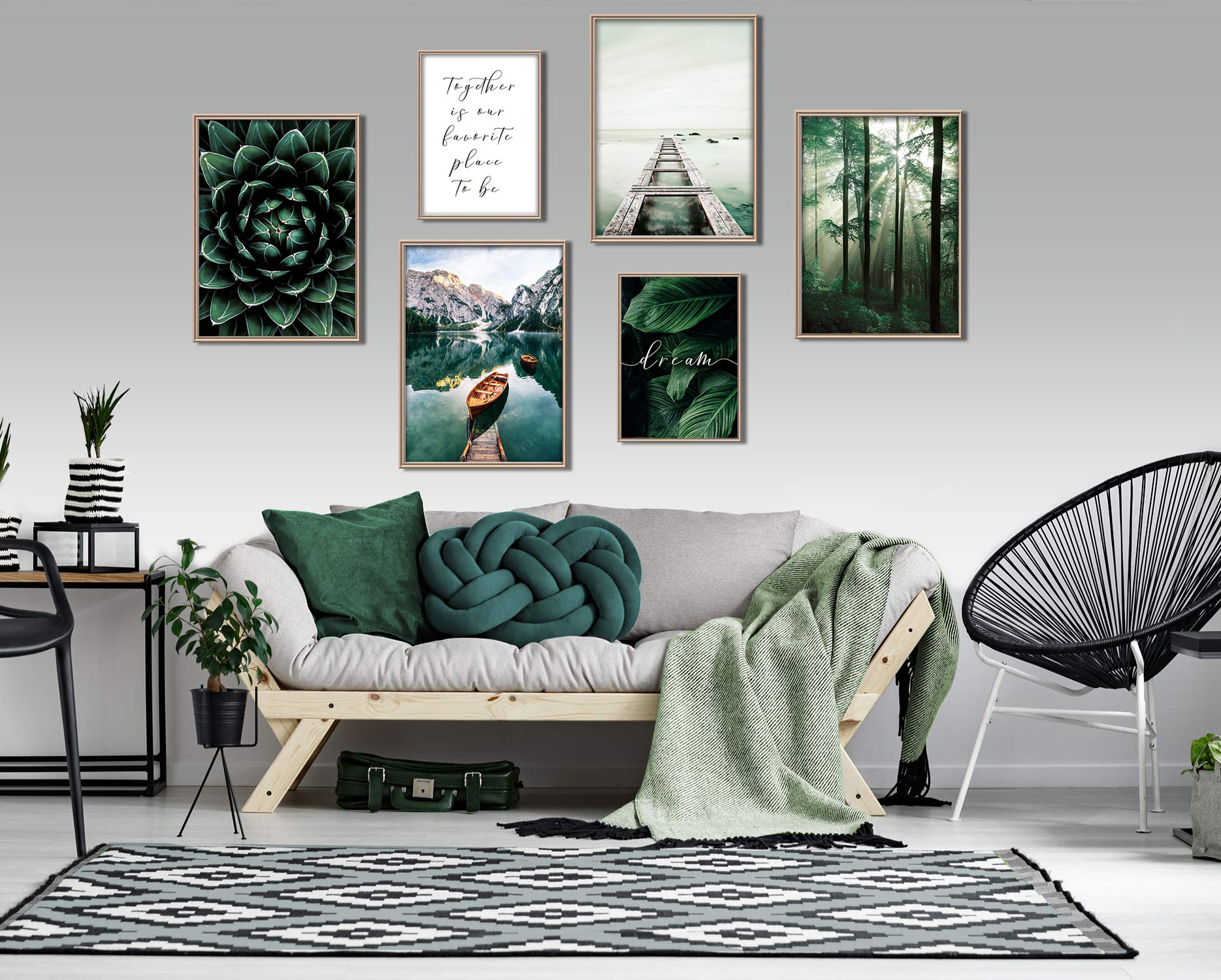 artpin® Moderne Poster Set - Bilder Wohnzimmer Deko Schlafzimmer - Bilderwand ohne Rahmen
