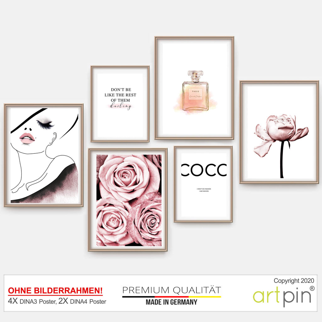artpin® Moderne Poster Set - Bilder Wohnzimmer Deko Schlafzimmer - Bilderwand ohne Rahmen