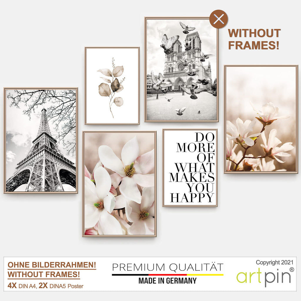 artpin® Moderne Poster Set - Bilder Wohnzimmer Deko Schlafzimmer - Bilderwand ohne Rahmen