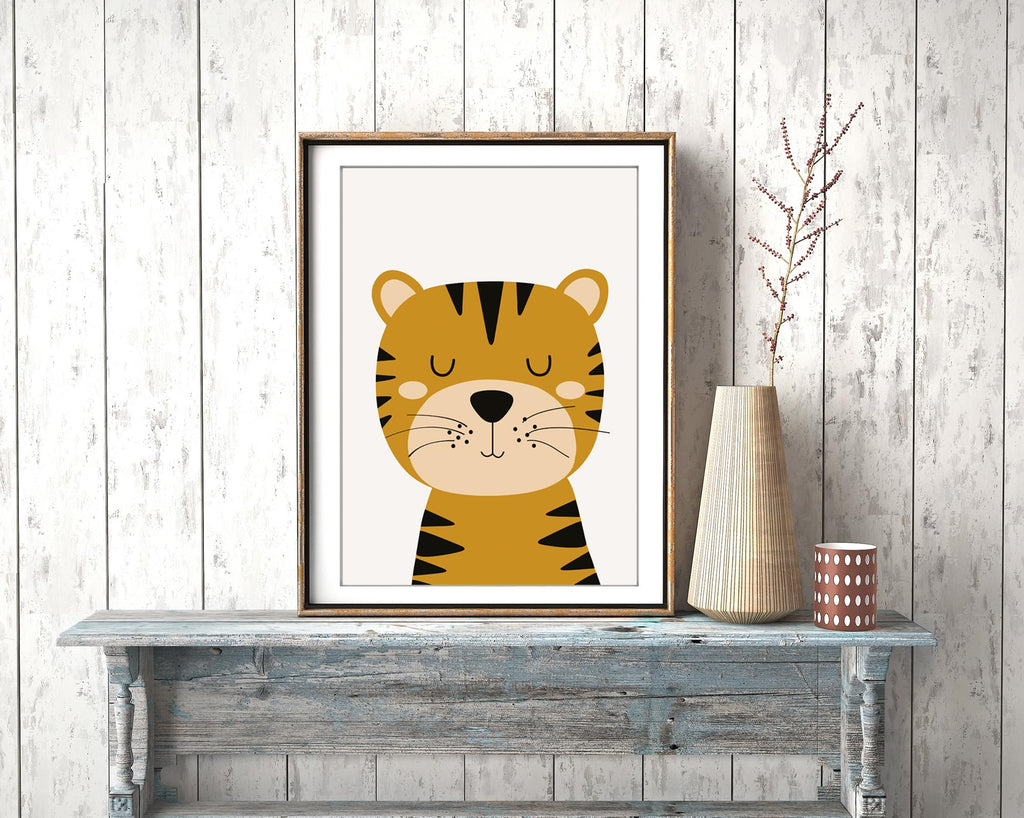 artpin® Poster Kinderzimmer, 6er Set Bilder Babyzimmer, Boho Safari Regenbogen A4 (K2)