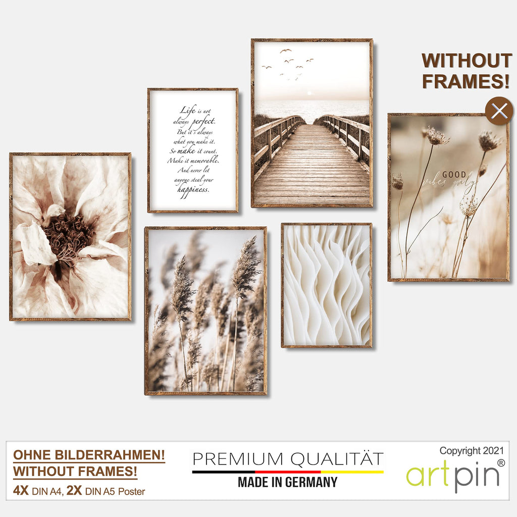 artpin® - Moderne Wandposter Set - Bilder Wohnzimmer Deko Schlafzimmer - ohne Rahmen