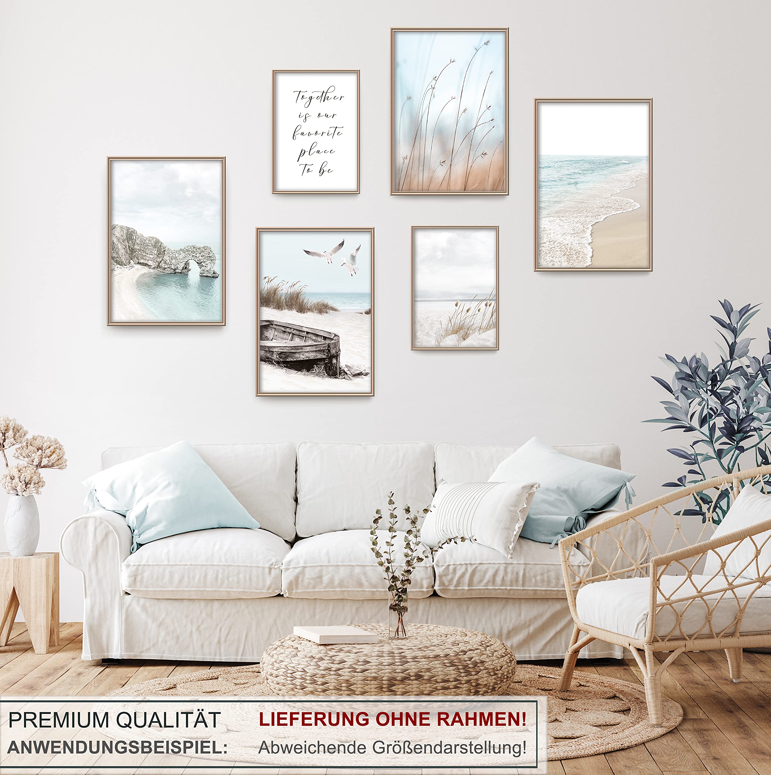 artpin® Moderne Poster Set - Bilder Wohnzimmer Deko Schlafzimmer - Bilderwand ohne Rahmen