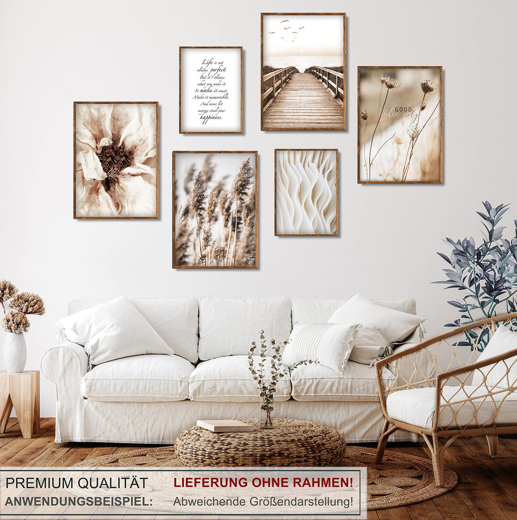 artpin® Moderne Poster Set - Bilder Wohnzimmer Deko Schlafzimmer - Bilderwand ohne Rahmen