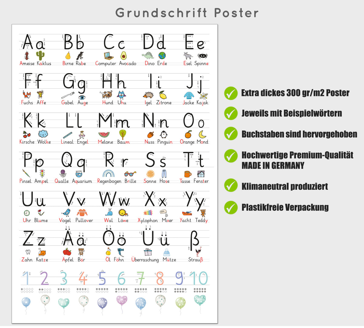 Mein erstes ABC – Grundschrift Lernposter